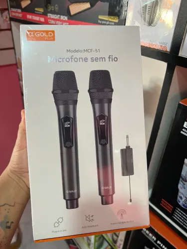 DOIS MICROFONE SEM FIO ORIGINAL GOLD PROMOÇÃO ?
