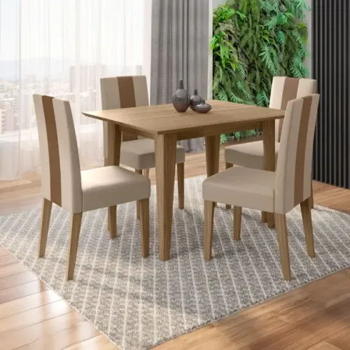 Mesa de Jantar 4 Lugares 120x90 Poliman - Nova, Embalada e Lacrada