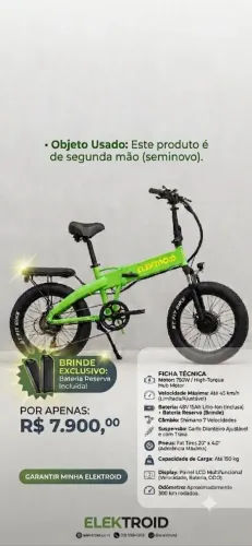 BICICLETA ELÉTRICA DOBRÁVEL 