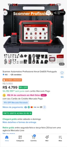 Scanner automotivo Ancel DS600