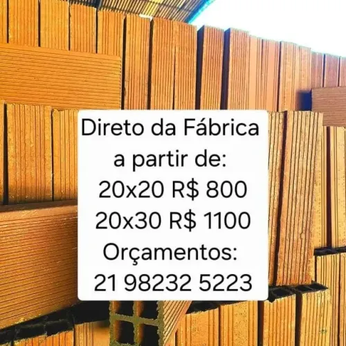 Tijolos Direto da Fábrica a partir de R$ 800,00