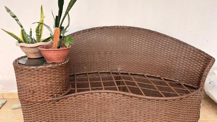 Conjunto com 2 Sofás Curvos em Fibra Sintética para Área Externa