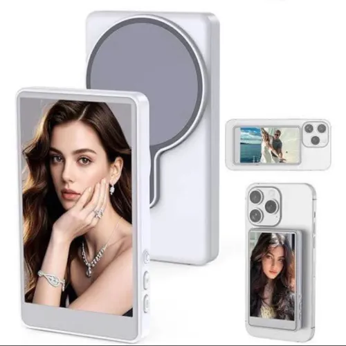 Tela monitor de selfie sem fio magnético para celular