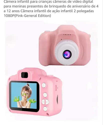 Câmera infantil para crianças câmeras de vídeo digital para meninas presentes de brinquedo