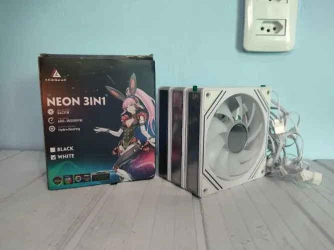 Kit 3 Fans Acegeek Neon 3IN1 ARGB White