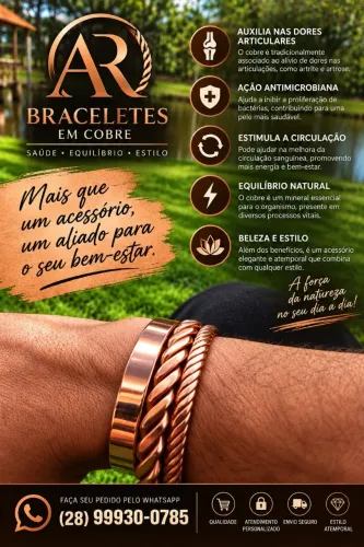 Bracelete de cobre puro