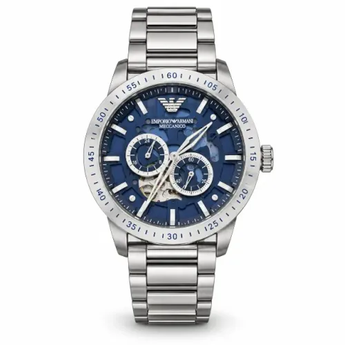 Relogio Masculino Emporio Armani Meccanico Azul 42 mm Automático - Novo na Caixa