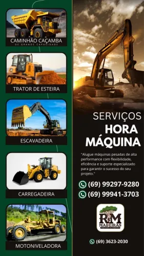 Serviço hora máquina e parceria