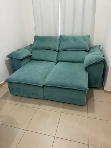 Sofá Retrátil- Azul Tiffany - 2,30 m