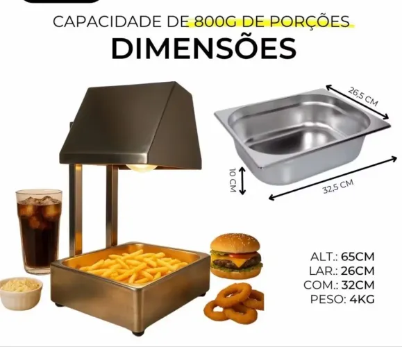Fritadeira elétrica e estufa para salgados 