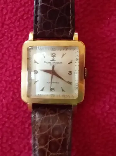 Relógio vintage BAUME ET MERCIER, ref. 3728,mod. "Cioccolatone" ou "Quadrado" dos anos 60.