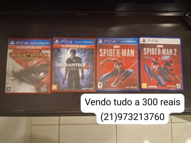 4 jogos (1 de PS5 e 3 de PS4)