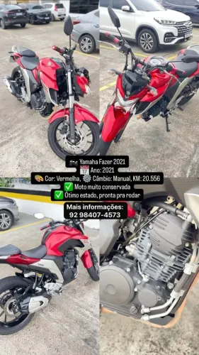 Yamaha Fazer 250 (FZ25) 2021 - Pronta para Rodar!