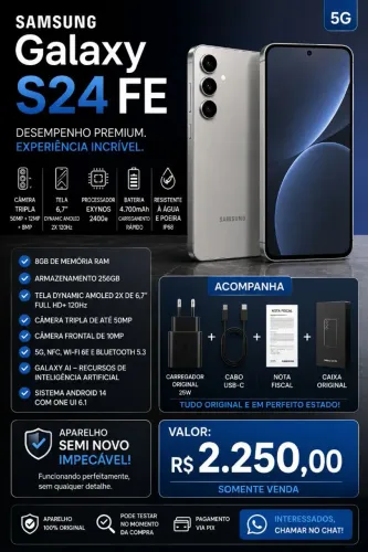 Samsung S24 fe (8/256GB) troco por Xbox Séries S