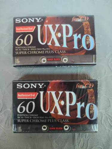 Fita cassete Sony ux pro 60 min lote 2 unidades lacradas