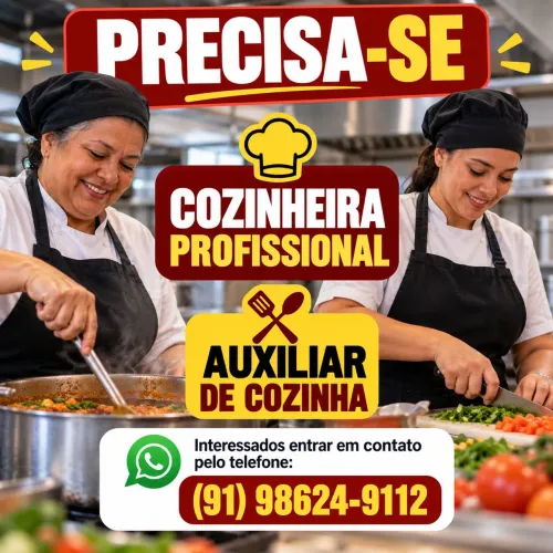 Precisa se de Cozinheira e Auxiliar de Cozinha