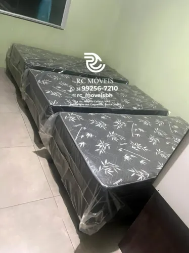 Cama box solteiro 88x1.88 com Colchão D33 Acoplado Direto da Fábrica
