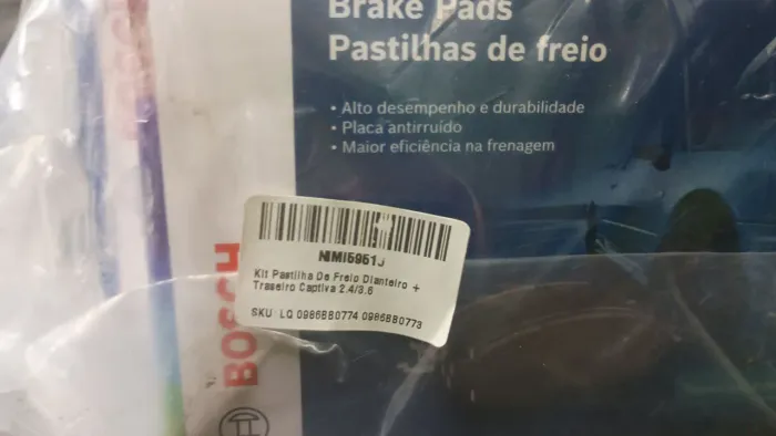 PASTILHAS E LONAS FREIOS CAPTIVA 1.4