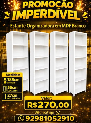 ESTANTE ORGANIZADORA MDF BRANCO
