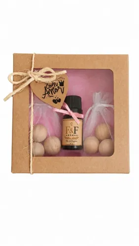 Kit Presente Essência e Sachês Perfumados Flor de Cerejeira para gavetas, guarda roupas
