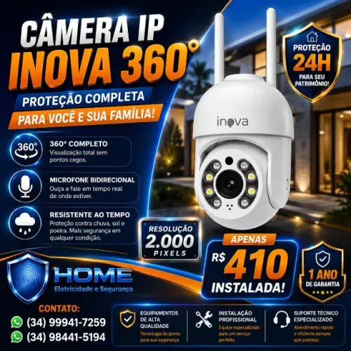 Câmera de segurança Ip 360° | Instalada completa