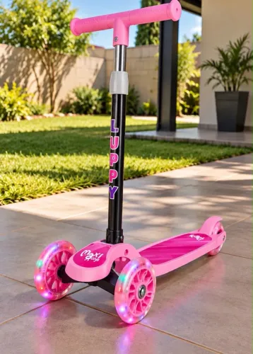 Patinete Infantil 3 Rodas Com Led Dobrável