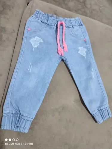Calça Jogger infantil feminina jeans clara