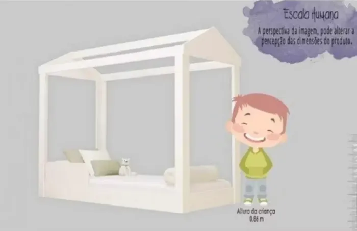 Cama montessoriana infantil, casinha