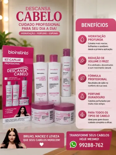 Kit de shampoo 4 em 1 da bio instinto