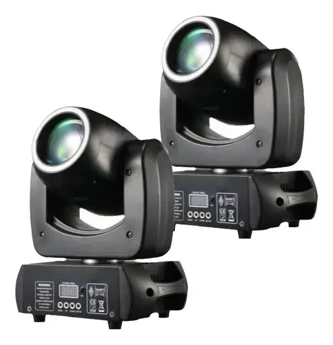 Kit 2 Moving Head Beam 100W LED 8 gobos prisma fita LED control DMX na case