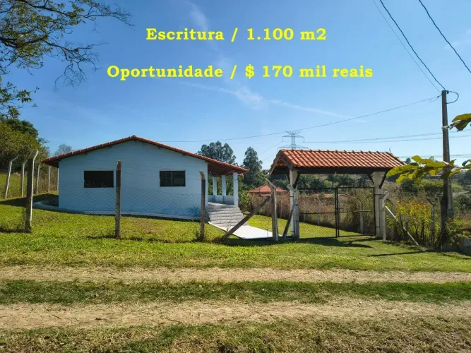 Chácara 1.100 m2 Escritura Oportunidade água lúz Internet próx cidade