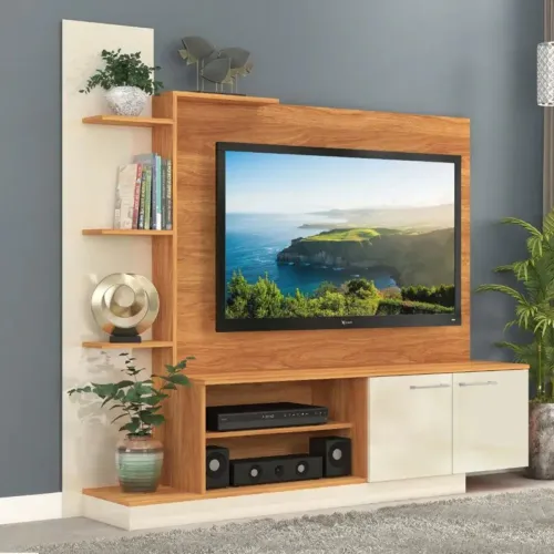 Estante para TV Até 55 Polegadas Havana 2 Portas Cinamomo/Off White - Fellicci 