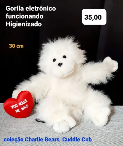 Pelúcia Gorila Branco eletrônico 