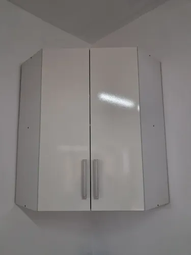 Armário branco de parede canto em mdf