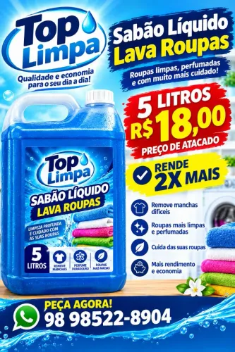 Sabao liquido lava roupas