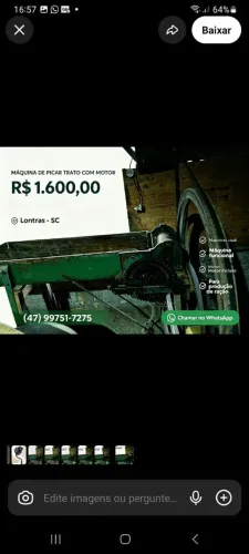Vendo máquina de picar trato com motor