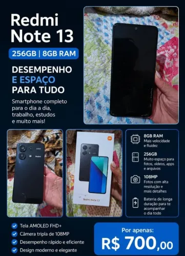 Vende-se celular seme novo redmi not 13