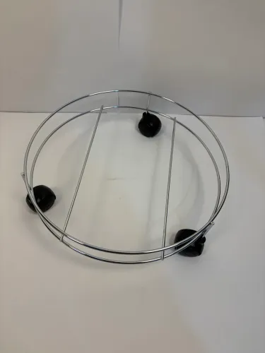 Suporte Botijão de Gás e Galão com Rodízios Base Cromada Redonda