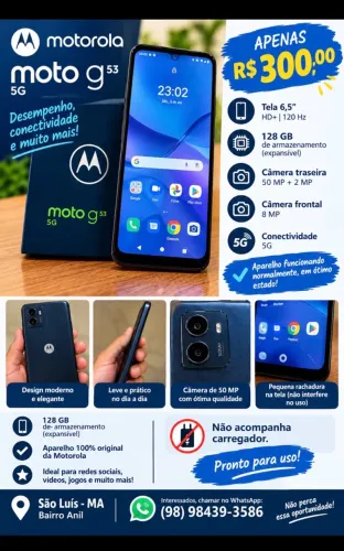Moto G53 5G 128GB - R$ 300