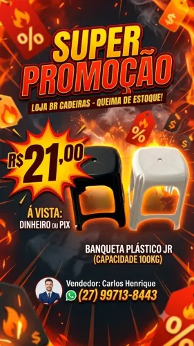 Banqueta Plástico Jr 100kg 