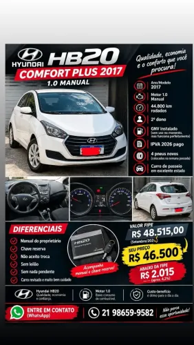 Hyundai HB20 Comf./c.plus/c.style 1.0 Flex 12V 2017