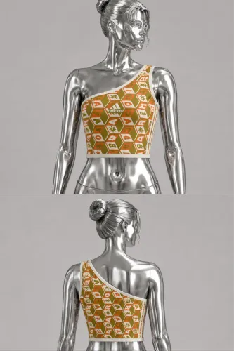 Cropped Adidas + Farm Tam P Laranja (USADO) 