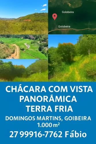Sítio-1.000m2-localizado Goibeira, região d clima frio, vista privilegiada, parcelo-troco 