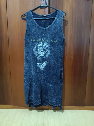 Vestido casual sem manga e com bolsos Tam. G