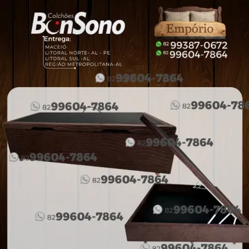 Cama base bau casal pronta entrega Bonsono novos de fabrica