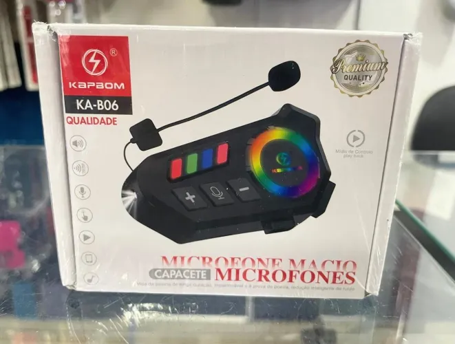 Fone de ouvido microfone Bluetooth para capacete Kapbom KA B06