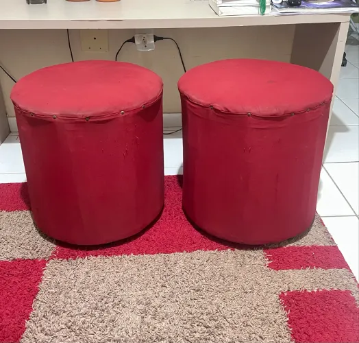 2 pufes redondo