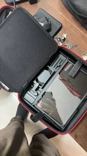 Teleprompter para câmera feelworld com bag rígida de proteção