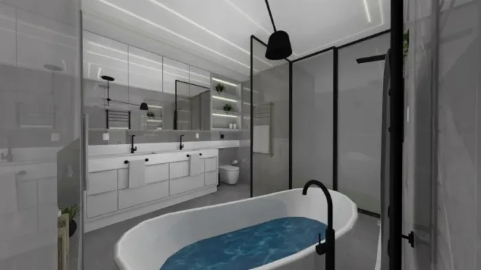 3D de Área externa Piscinas