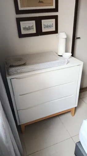 NOVA - CÔMODA branca RELLER 3 GAVETAS